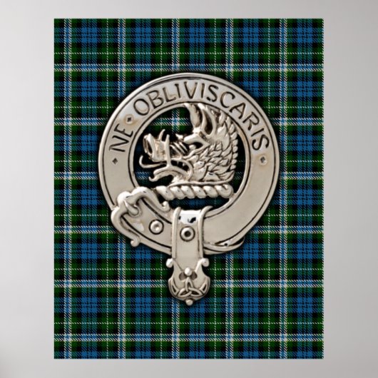 Clan Campbell Crest & Dress Tartan Poster (Voorkant)