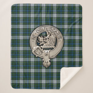 Clan Campbell Crest & Dress Tartan Sherpa Deken