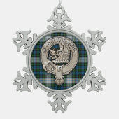 Clan Campbell Crest & Dress Tartan Tin Sneeuwvlok Ornament (Voorkant)