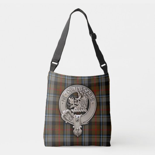 Clan Campbell Crest & Hunting Tartan Crossbody Tas (Voorkant)