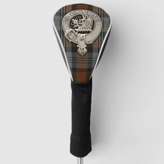 Clan Campbell Crest & Hunting Tartan Golfheadcover (Voorkant)