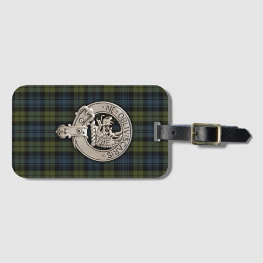Clan Campbell Crest & Tartan Bagagelabel (Voorkant (horizontaal))