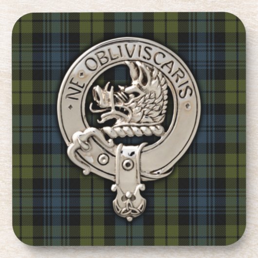 Clan Campbell Crest & Tartan Bier Onderzetter (Voorkant)