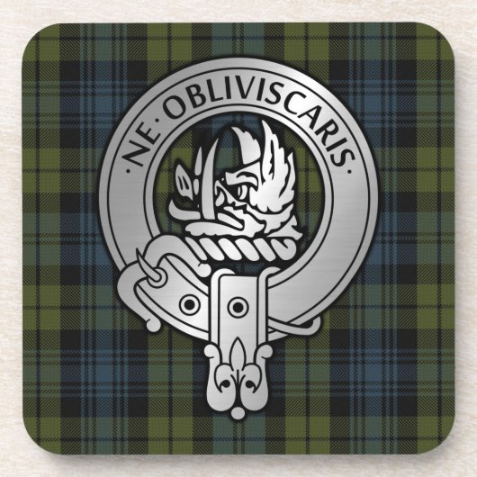 Clan Campbell Crest & Tartan Bier Onderzetter (Voorkant)