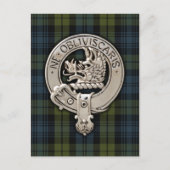 Clan Campbell Crest & Tartan Briefkaart (Voorkant)