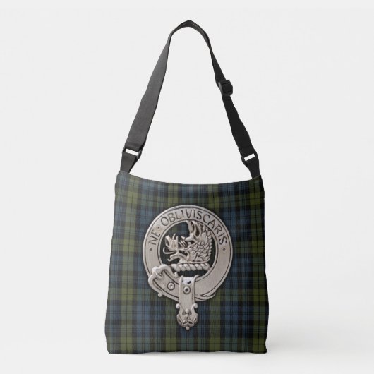 Clan Campbell Crest & Tartan Crossbody Tas (Voorkant)