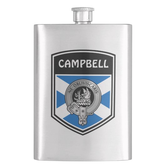 Clan Campbell Crest & Tartan Flacon (Voorkant)