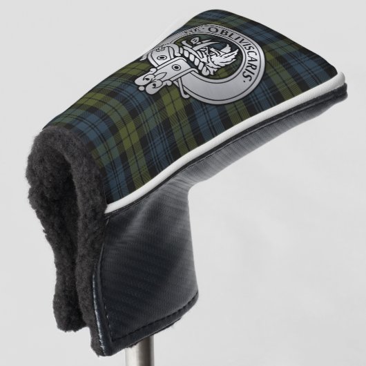 Clan Campbell Crest & Tartan Golfheadcover (3/4 voorkant)