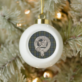 Clan Campbell Crest & Tartan Keramische Bal Ornament