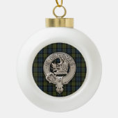 Clan Campbell Crest & Tartan Keramische Bal Ornament (Voorkant)