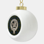 Clan Campbell Crest & Tartan Keramische Bal Ornament (Rechts)