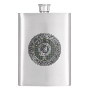 Clan Campbell Crest & Tartan Knot Flask Flacon