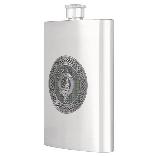 Clan Campbell Crest & Tartan Knot Flask Flacon (Links)
