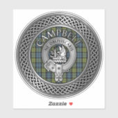 Clan Campbell Crest & Tartan Knot Sticker (Vel)