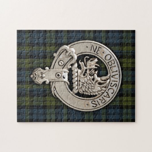 Clan Campbell Crest & Tartan Legpuzzel (Horizontaal)