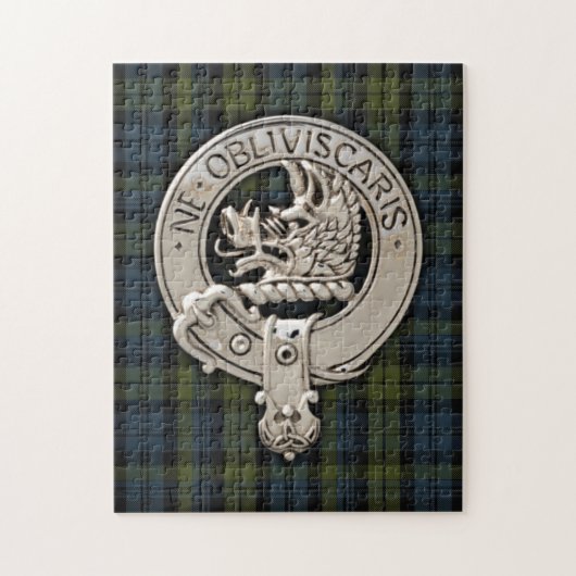 Clan Campbell Crest & Tartan Legpuzzel (Verticaal)