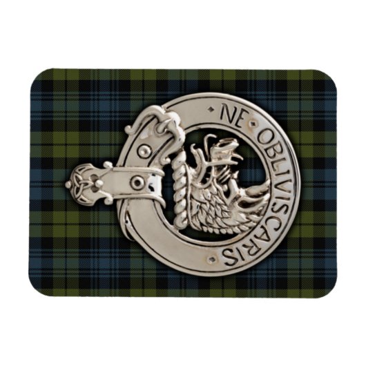 Clan Campbell Crest & Tartan Magneet (Horizontaal)