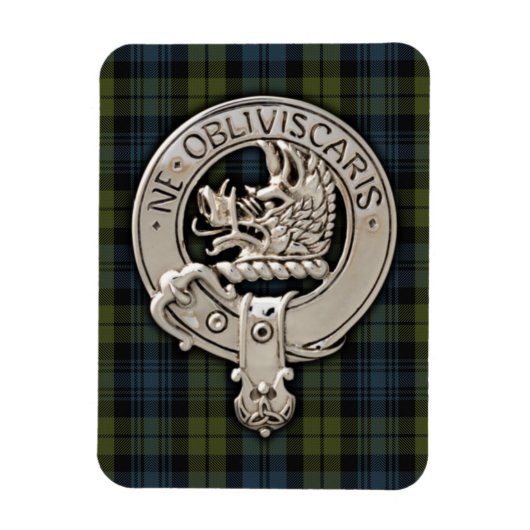 Clan Campbell Crest & Tartan Magneet (Verticaal)