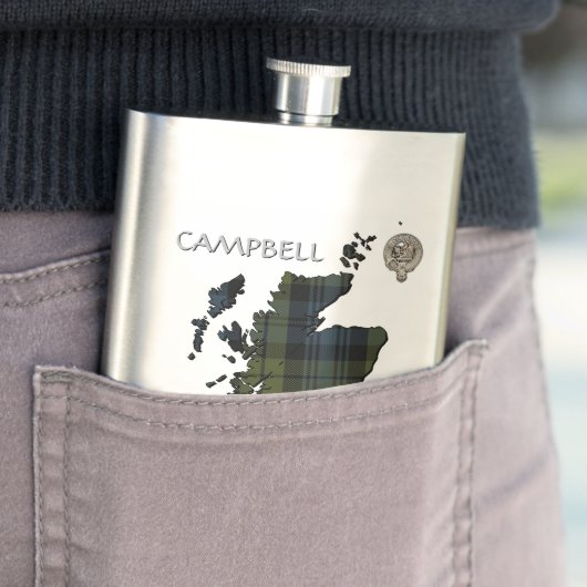 Clan Campbell Crest & Tartan Map Flacon (Voorbeeld)