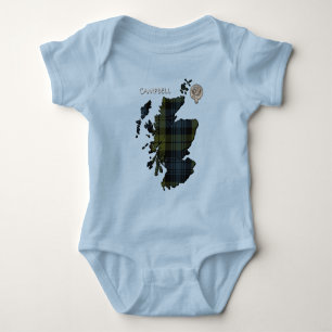 Clan Campbell Crest & Tartan Map Romper