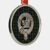 Clan Campbell Crest & Tartan Metalen Ornament (Rechts)
