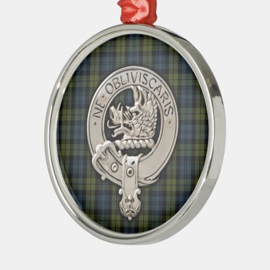 Clan Campbell Crest & Tartan Metalen Ornament (Links)