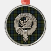 Clan Campbell Crest & Tartan Metalen Ornament (Voorkant)