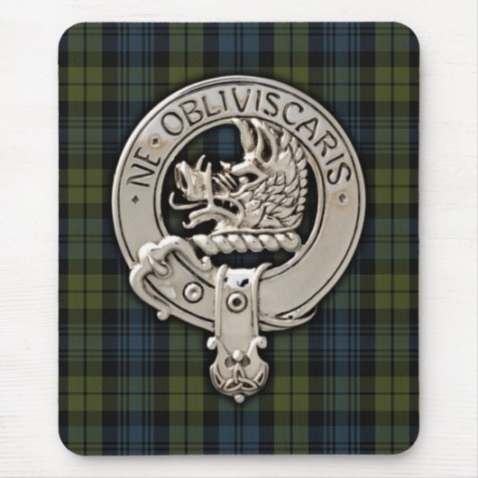 Clan Campbell Crest & Tartan Muismat (Voorkant)