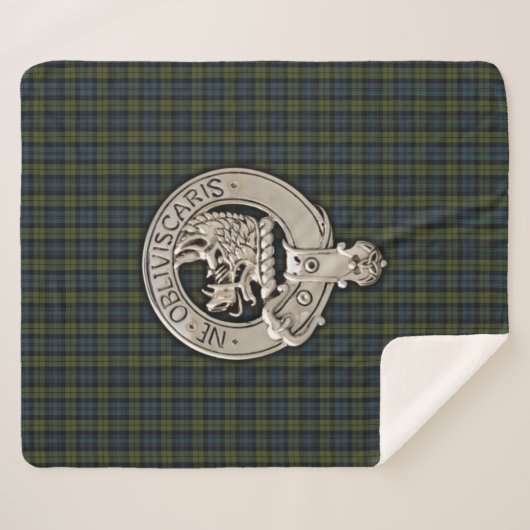 Clan Campbell Crest & Tartan Sherpa Deken (Voorkant (horizontaal))