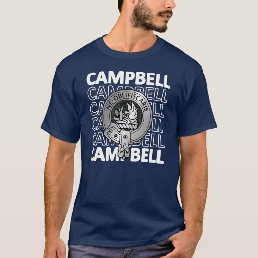 Clan Campbell Crest & Tartan T-shirt (Voorkant)