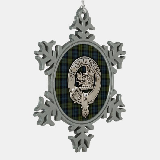 Clan Campbell Crest & Tartan Tin Sneeuwvlok Ornament (Links)