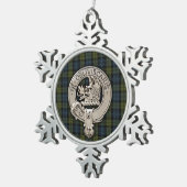 Clan Campbell Crest & Tartan Tin Sneeuwvlok Ornament (Rechts)