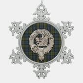 Clan Campbell Crest & Tartan Tin Sneeuwvlok Ornament (Voorkant)