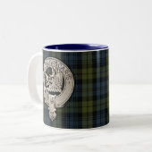 Clan Campbell Crest & Tartan Tweekleurige Koffiemok (Voorkant links)