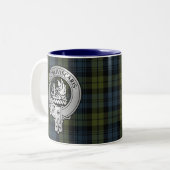 Clan Campbell Crest & Tartan Tweekleurige Koffiemok (Voorkant links)