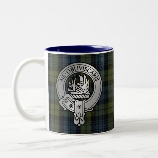 Clan Campbell Crest & Tartan Tweekleurige Koffiemok (Links)