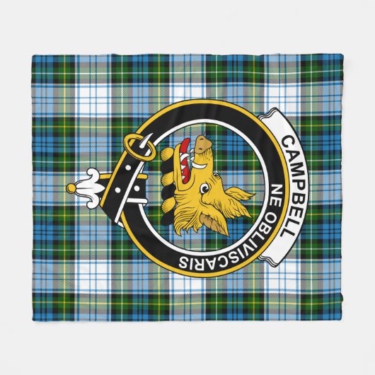 Clan Campbell Dress Tartan Pset Fleece Deken (Voorkant (Horizontaal))
