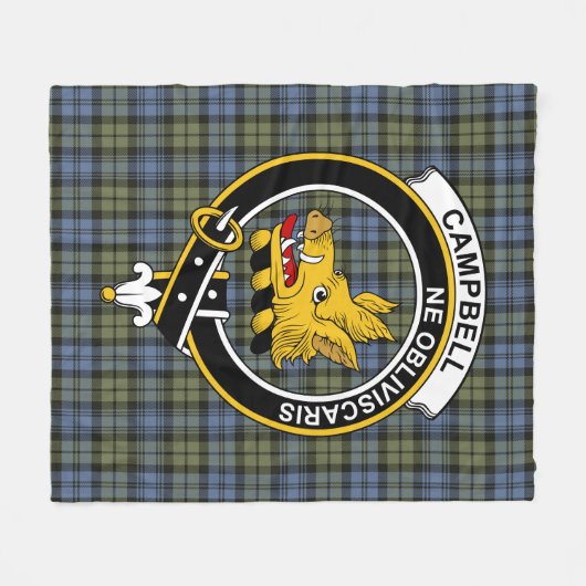 Clan Campbell Faded Tartan Pset Fleece Deken (Voorkant (Horizontaal))
