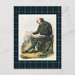 Clan Campbell  Illustratie Tartan Lijst Briefkaart