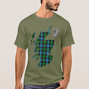 Clan Campbell Loch Awe Tartan Map & Crest T-shirt