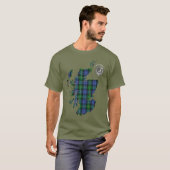 Clan Campbell Loudoun Tartan Map & Crest T-shirt (Voorkant volledig)