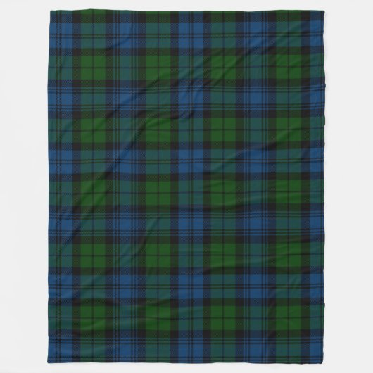 Clan Campbell Militair Gepland Groen Zwart Tartan Fleece Deken (Voorkant)