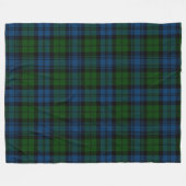 Clan Campbell Militair Gepland Groen Zwart Tartan Fleece Deken (Voorkant (Horizontaal))