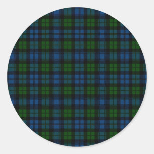 Clan Campbell Militaire Tartan Ronde Sticker
