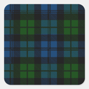 Clan Campbell Militaire Tartan Vierkante Sticker