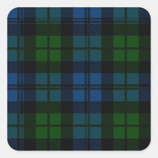 Clan Campbell Militaire Tartan Vierkante Sticker (Voorkant)