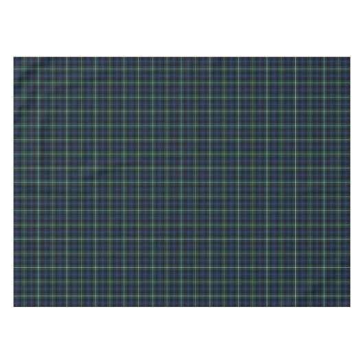 Clan Campbell Navy Blue en Green Scottish Tartan Tafelkleed (Voorkant (Horizontaal))