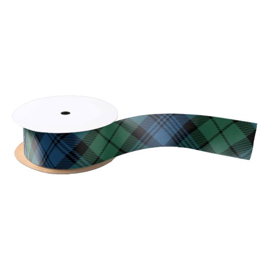 Clan Campbell Plaid Blauwe Groene Tartan Satijnen Lint (Spoel)