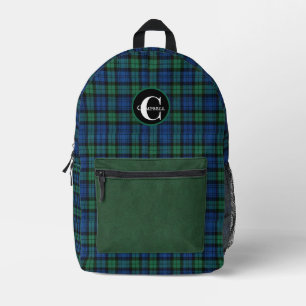 Clan Campbell Plaid Monogrammed Bedrukte Rugzak