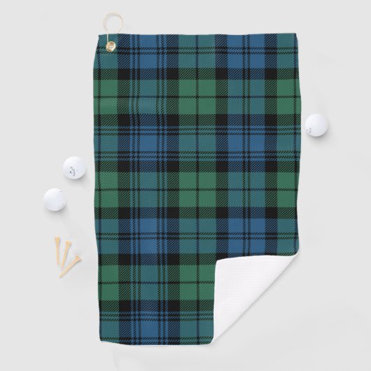 Clan Campbell Pset Tartan Green Blue Black Check Golfhanddoek (Insitu)